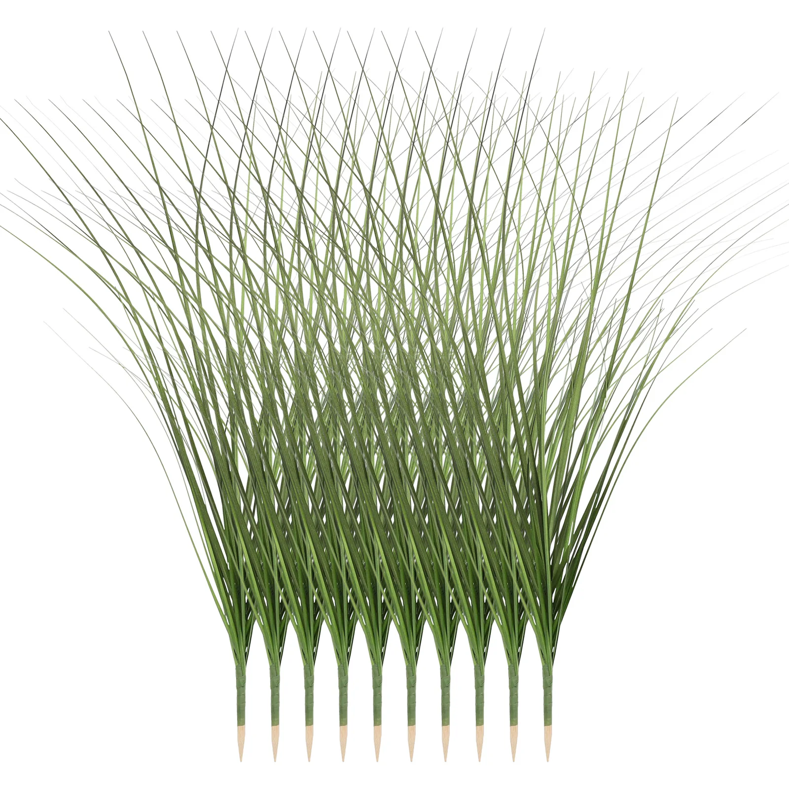 

10pcs Simulated Grass Plants Green Silk Artificial Faux Branches Decor Indoor Home Office Easy Maintenance Realistic Fake