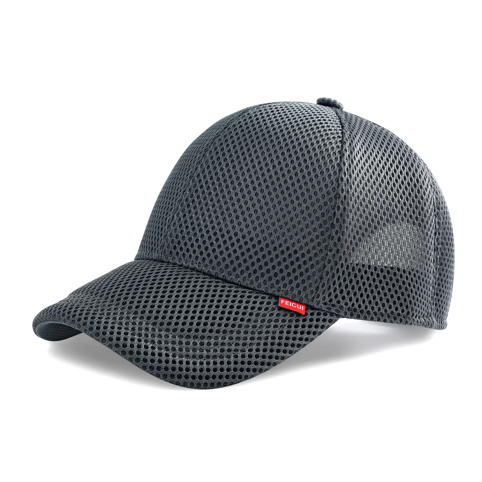 Casquette de baseball unisexe FEICUI 6 panneaux en maille pour l'été, casquette de course couleur un
