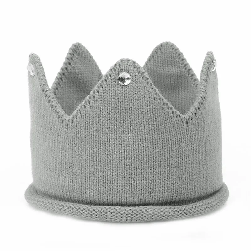 Baby Hat Girls Crown Knitted Toddler Empty Top Hats Newborn Design Woolen Yarn Bonnet Children Soft Solid Beanies Casquette
