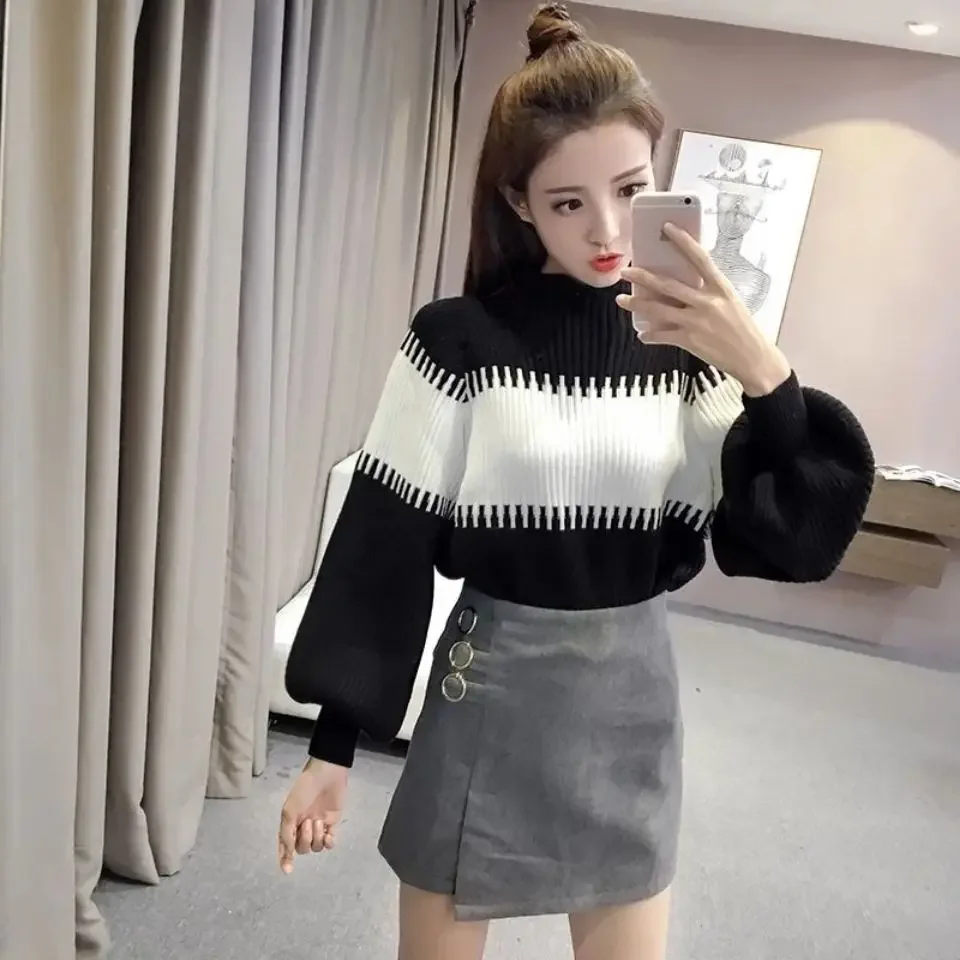 

Female Pullover Korean Style Hot Sale Winter Fall Knitted Sweaters for Women Jumper Thermal Basic Wear To Work Fashion Aesthetic