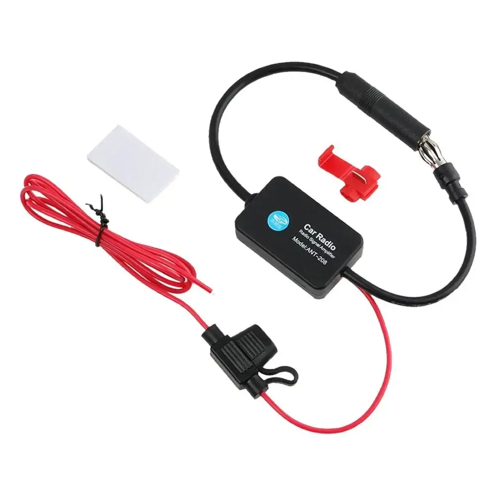 GEARZAAR 12V FM/AM Car Antenna Signal Amplifier Booster – Noise Filtering, Easy Install, Universal Fit