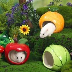 Pets Hamster House Hideout Ceramics Bed Cute Small Animal Pet Squirrel Hedgehog Chinchilla Nest Hamster Cage Accessories