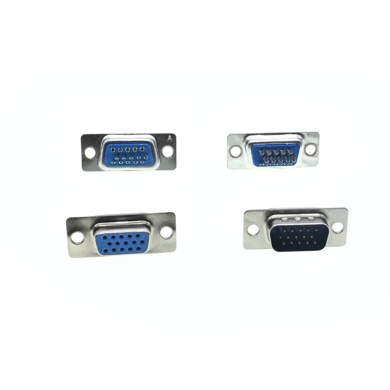 DB15 3Rows Parallel VGA Port HDB9 15 Pin D Sub Male Female Solder Connector Plastic Shell Cover