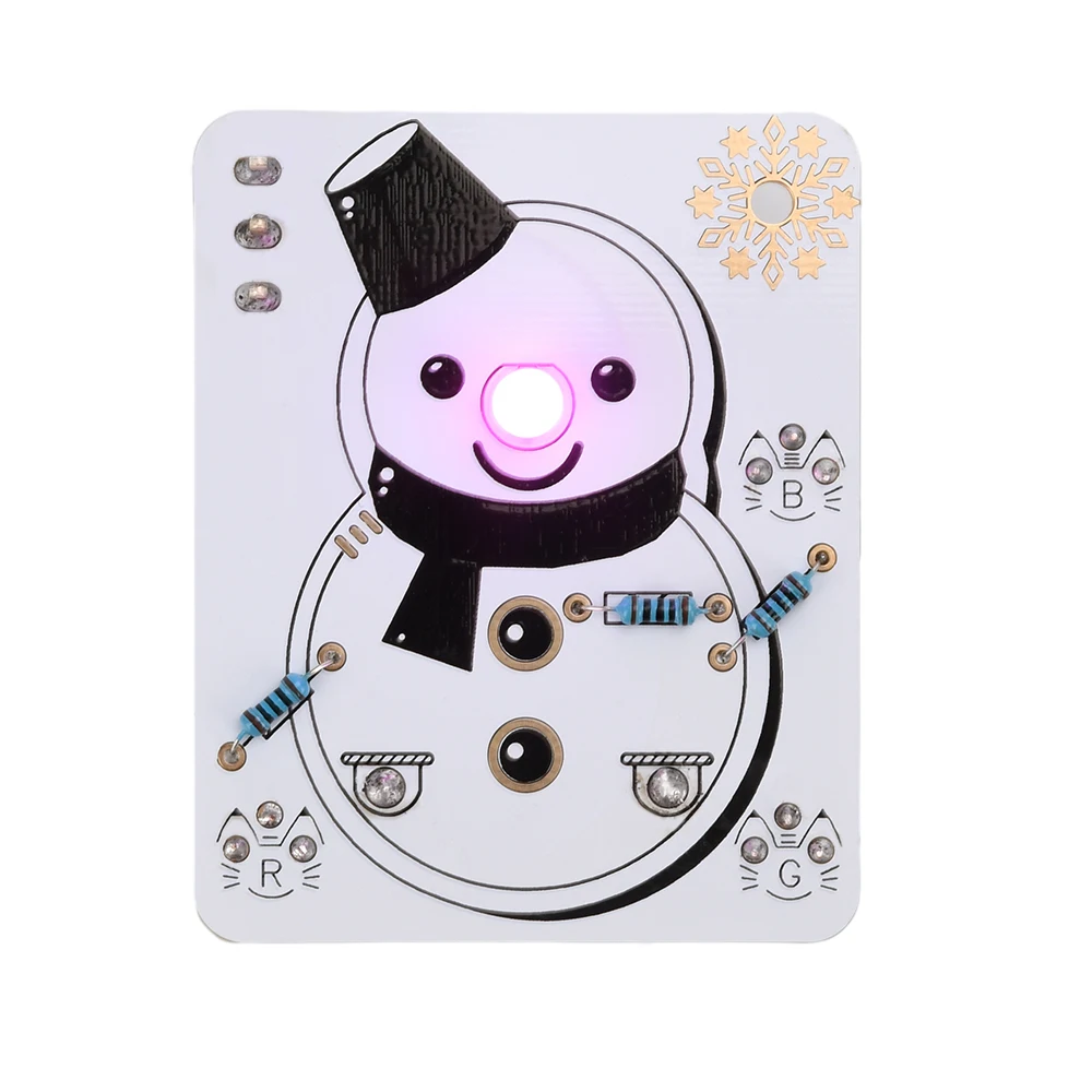 Snowman DIY Electronic Beginner Learning Welding Fun DIY Kit LED Light-emitting Tube Module Creative Handmade Gift