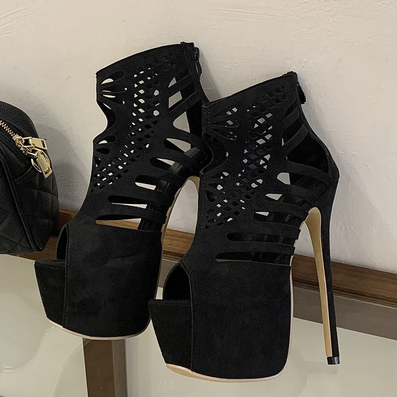 Eilyken الصيف مثير الكعب الخنجر اللمحة تو الصنادل النساء مصمم الجوف خارج منصة ملهى ليلي سستة الأحذية #5