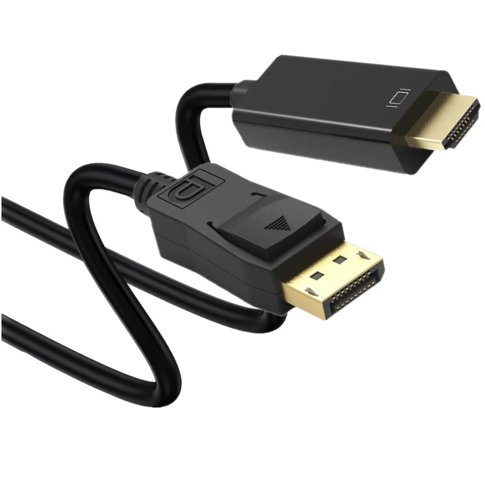 Hoqo displayport para hdtv cabo de exibição hd para dp conversor de cabo versão 1.4 suporta 3d 4k 1080p