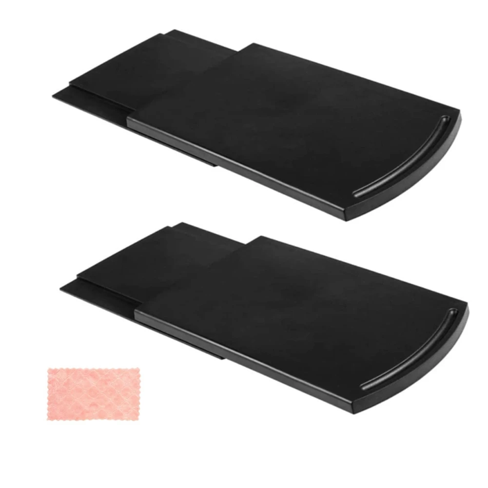 2Pcs Kitchen Caddy Sliding Coffee Tray,Kitchen Counter Tray for Coffee Machine/Stand Mixers with Microfiber Cloth