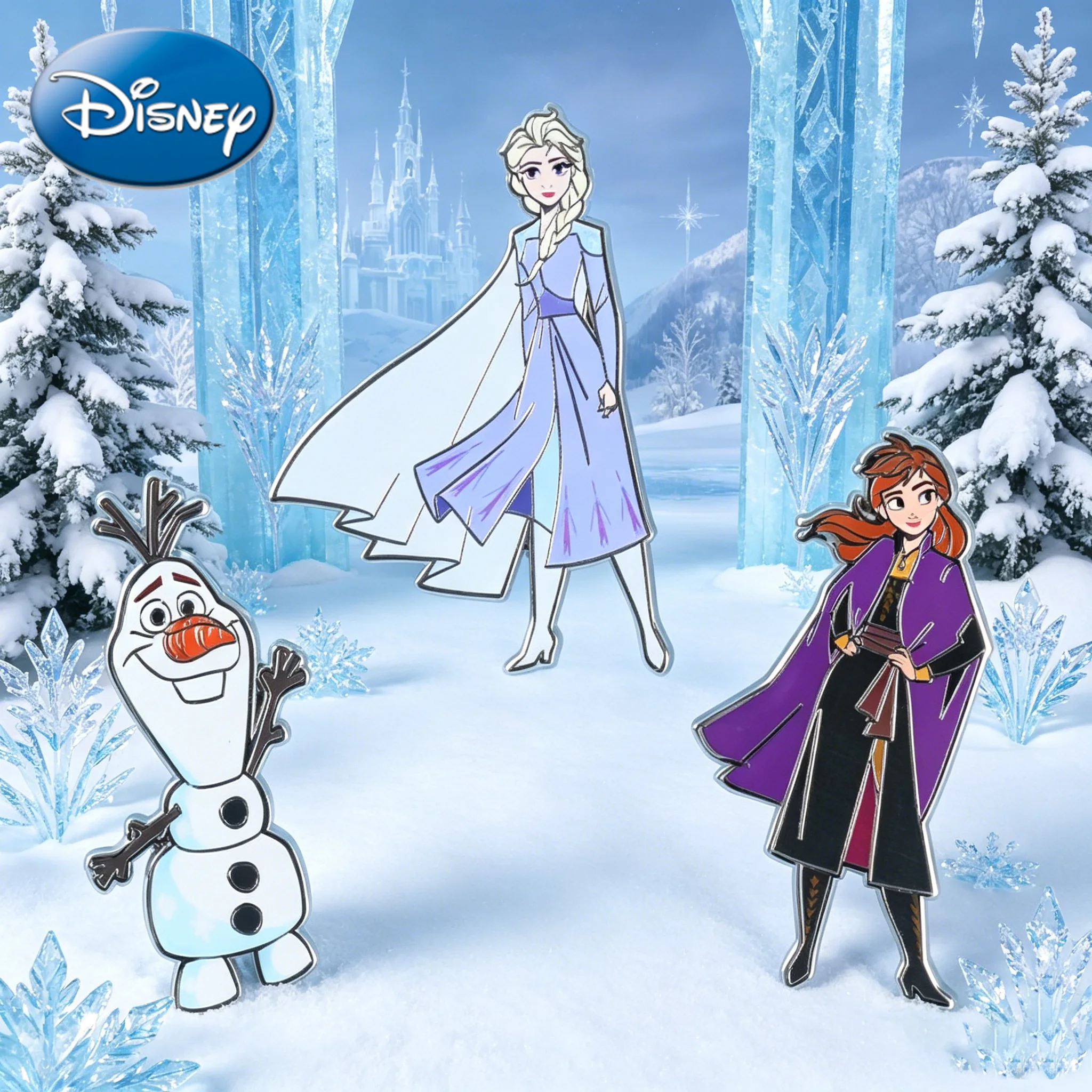1PC Disney Frozen Officially Licensed Collectible Pins Zinc Alloy Enamel Pin Anna Elsa Jacket Lapel Pin Anime Backpack Pin