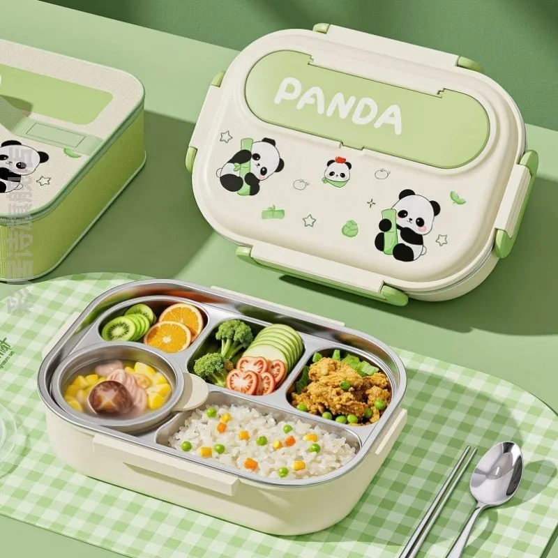 高温耐性のある電子レンジ対応ランチボックス、蓋と仕切り付き、学生や会社員向け、保温バッグ付き