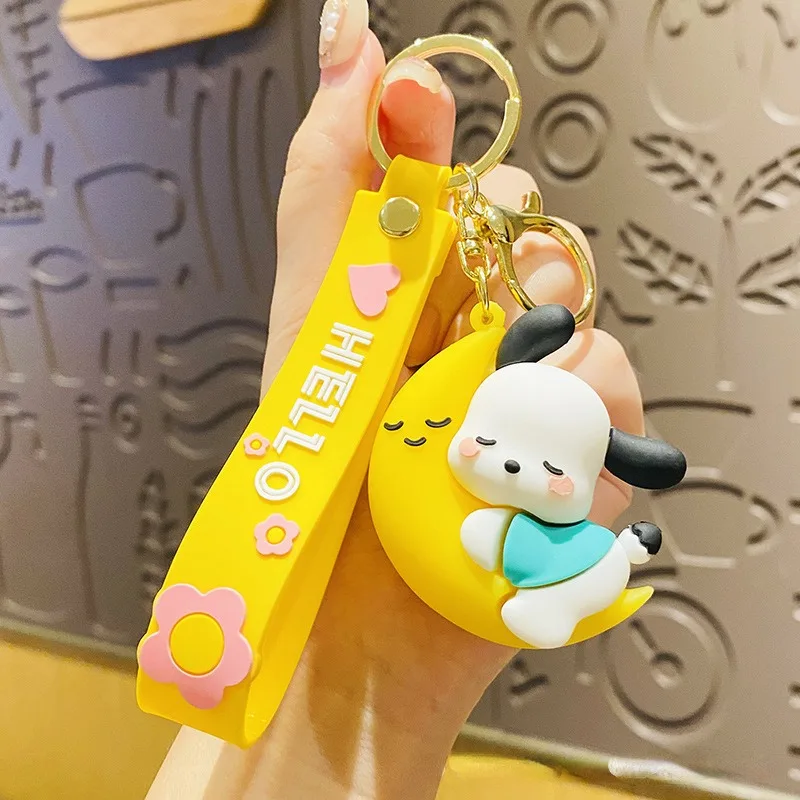 

Lovely Cartoon Jade Cinnamon Dog Key Chain for Car Bag Pendant Gift