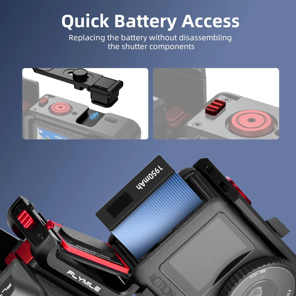 

For DJI OSMO ACTION 6 Street Photography Handle Magnetic Quick-Release Base Handheld Shooting Accessories