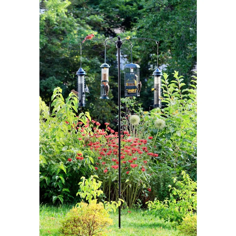 

1213-V01 BirdsUP Versa 4, с уровнем пульсатого глаза и крутящим моментом, диаметр 1 дюйм, установленный столб 7,7 фута для кормушек для птиц, черный