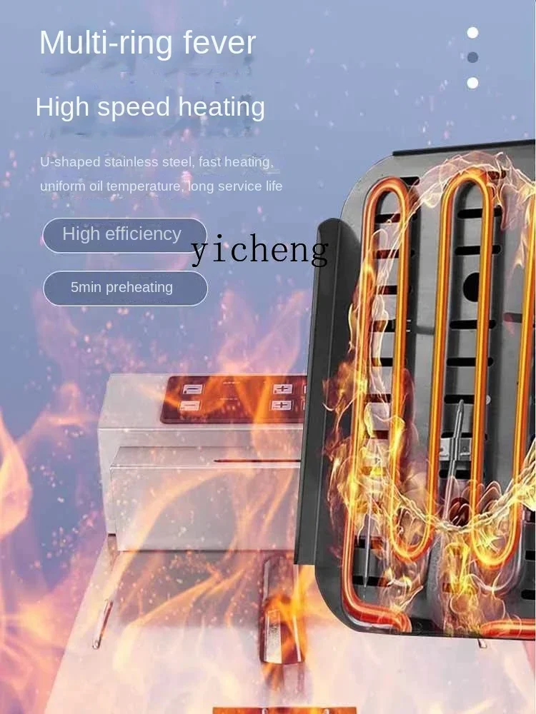 FGFriggitrice elettrica Display digitale التجاري con temporization macchina fritta in acciaio inossidabile a cilindro sing