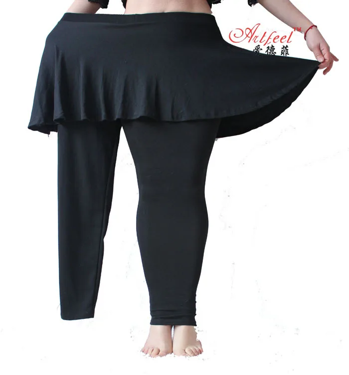 Calças de sexo ao ar livre para mulheres FakeTwo peça longa primavera e outono novo tamanho extra grande leggings vestido de verão plus size