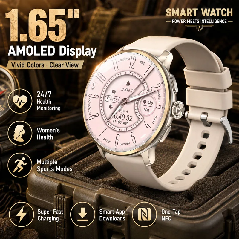 Smart Watch 1.65-inch Screen Bluetooth Dual SIM Mode Sports Sleep Monitoring Women’s Health APP Download Multi-Dial Smart Watch