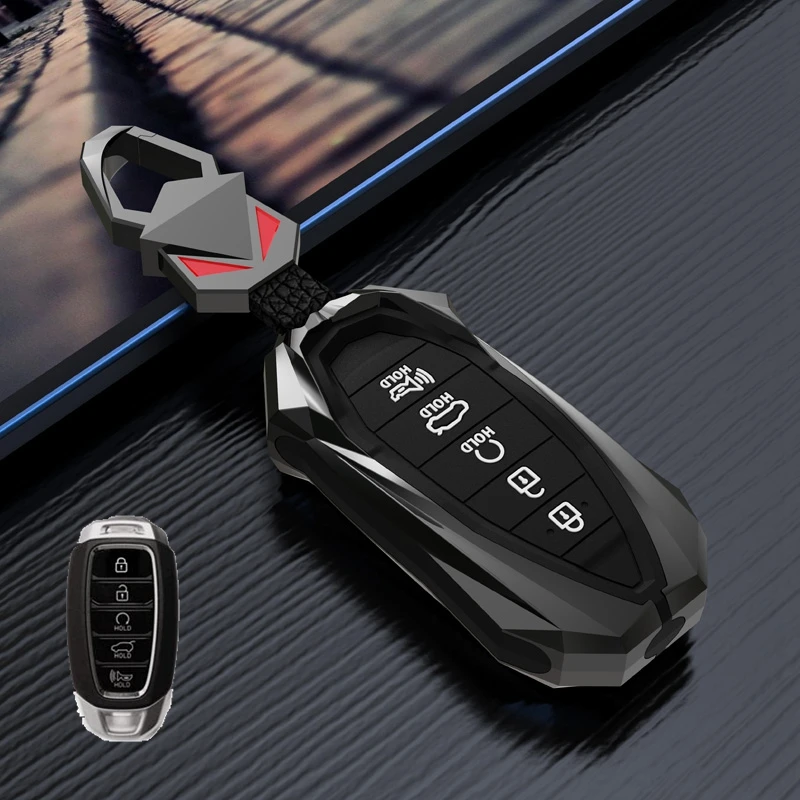 

Car Accessories Key Case Holder Ring For Hyundai KONA KAUAI Solaris Palisade Azera Elantra Grandeur Ig Accent Santa Fe 2022 2021