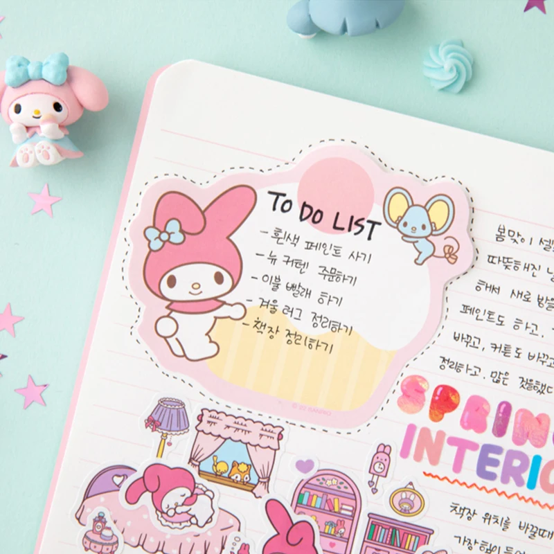 Bloc de notas de dibujos animados para estudiantes, Bloc de notas de álbum de recortes, Bloc de notas adhesivas DIY, papelería Kawaii, 60 páginas