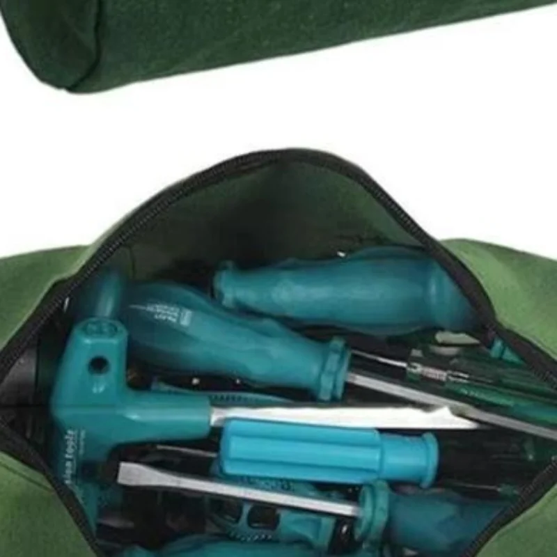 Thick Canvas Tool Storage Bag Portable Water Resistant Hardware Organizer for Electrician Workshop Use 1PC