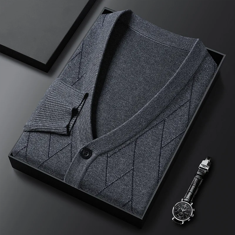 2026 Autumn and Winter Knitted Cardigan V-neck Sweater Jacket Casual Outerwear Long-sleeved Sweater
