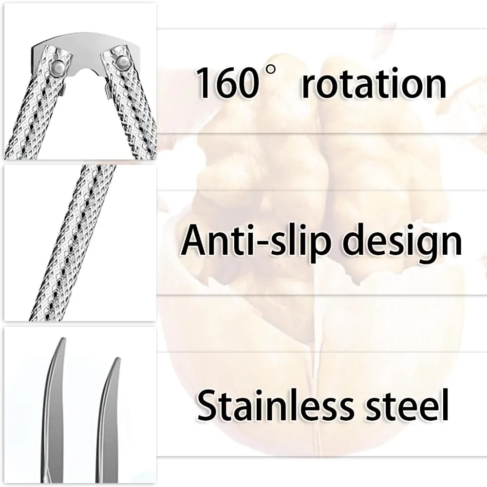 Heavy Duty Nut Cracker for Walnuts, Pecans, Shellfish - Stainless Steel, Easy Grip view 2