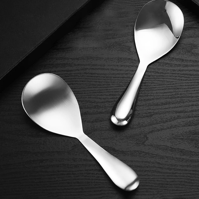 316 Stainless Steel Rice Spoon Long Handle Thicken Cooker Scoop Multi-purpose Tableware Buffet Serving Spoons Kitchen Tableware