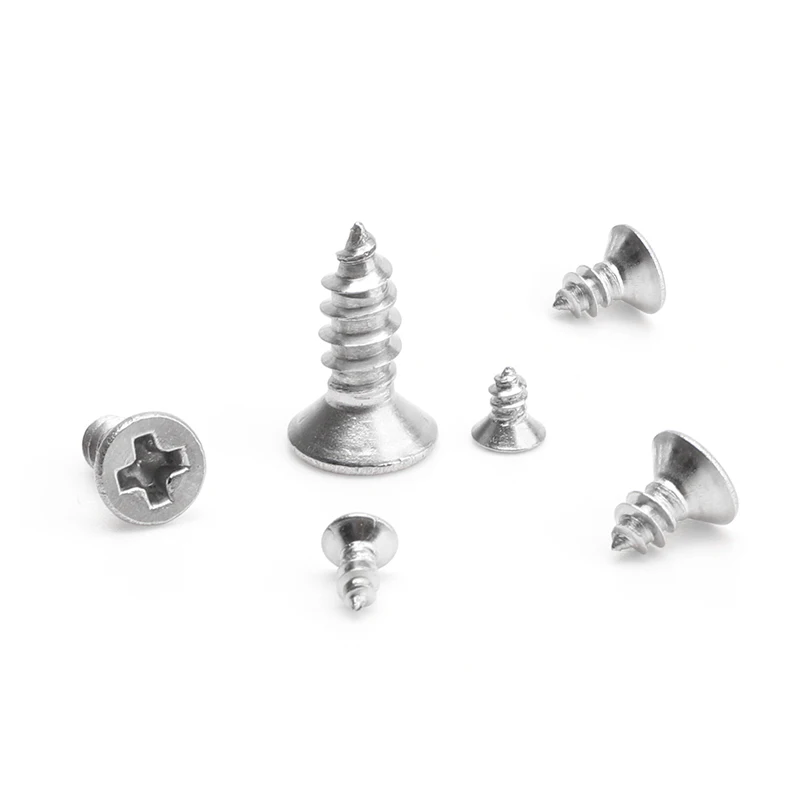 10/30/50pcs M2 M3 M4 M5 M6 304 Stainless Steel Cross Phillips Flat Countersunk Head Self Tapping Wood Screws Small Bolts