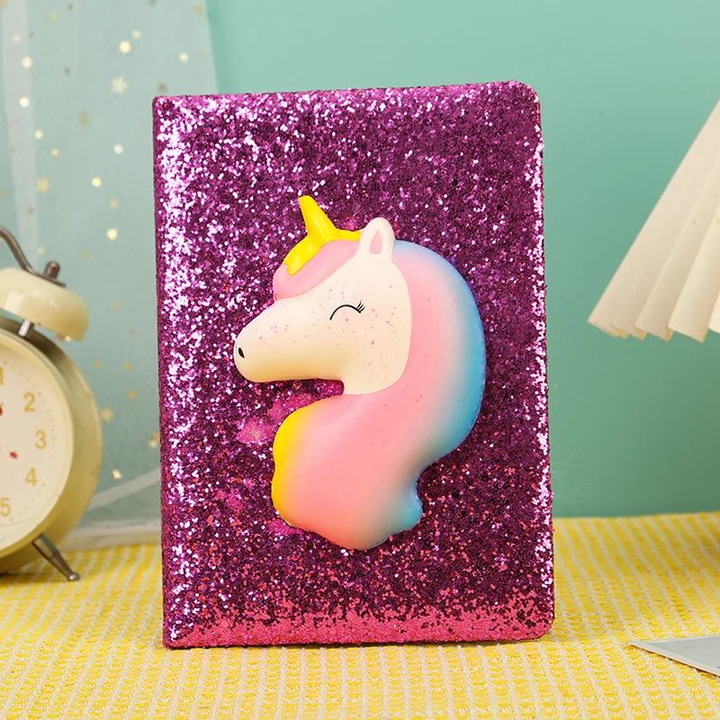 Notebook for Girls Notebooks with Squishy Unicorn Cute Decompression Journal for Girls Women, 64 Pages Notebook Gifts for Kids