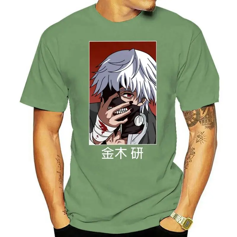 Tokyo Ghoul Ken Kaneki T Shirt Men Pre-shrunk Graphic T-shirt Japanese Anime Summer Short Sleeve Cotton Tees Tops Harajuku