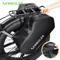 NEWBOLER Bike Pannier Bag 30L Big Capacity Waterproof Rear Rack Black Travel Bicycle Bag Electric Bike Rear Seat Trunk Bag