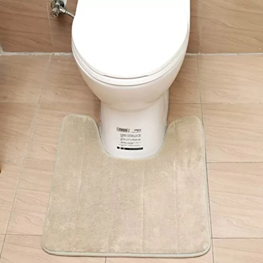 Soft U-Shaped Bathroom Rug, Memory Foam Bath Mat, Non Slip Water Absorption Dry Fast Toilet Mat, Bathroom Floor Mat.3 x.6 Feet