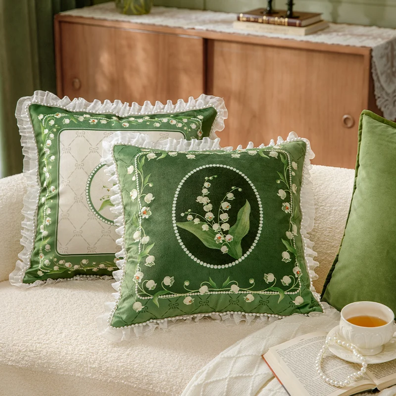 French Pastoral Style Short Plush Pillow Cover Retro Luxury Home Decor Items Decorative Cushions Sofa Dakimakura Customization