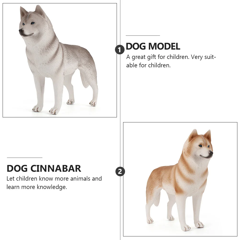 

2pcs PVC Pet Ornaments Creative Husky Toy Kids Christmas Decor Fine Detail Educational Gifts