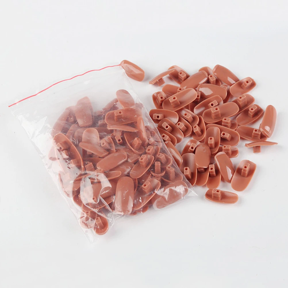 

200Pcs Nail Exercise Tips Durable False Nail Art Practice Set Long-Lasting Artificial Fingernails Salon Home Use