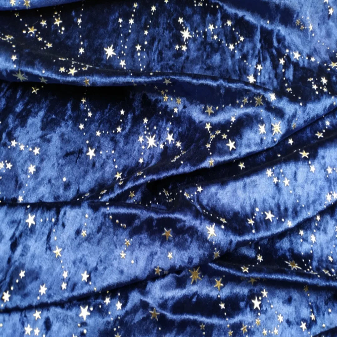 50x145 cm star velvet fabric,Multi-color iron-on star fabric,for DIY dress