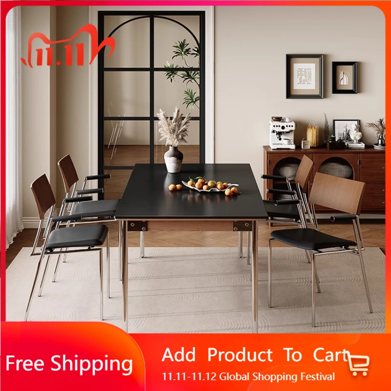 

French Retro Dining Table Romantic Rectangular Solid Wood Modern Dining Table Hallway Comfortable Design Muebles Home Furniture