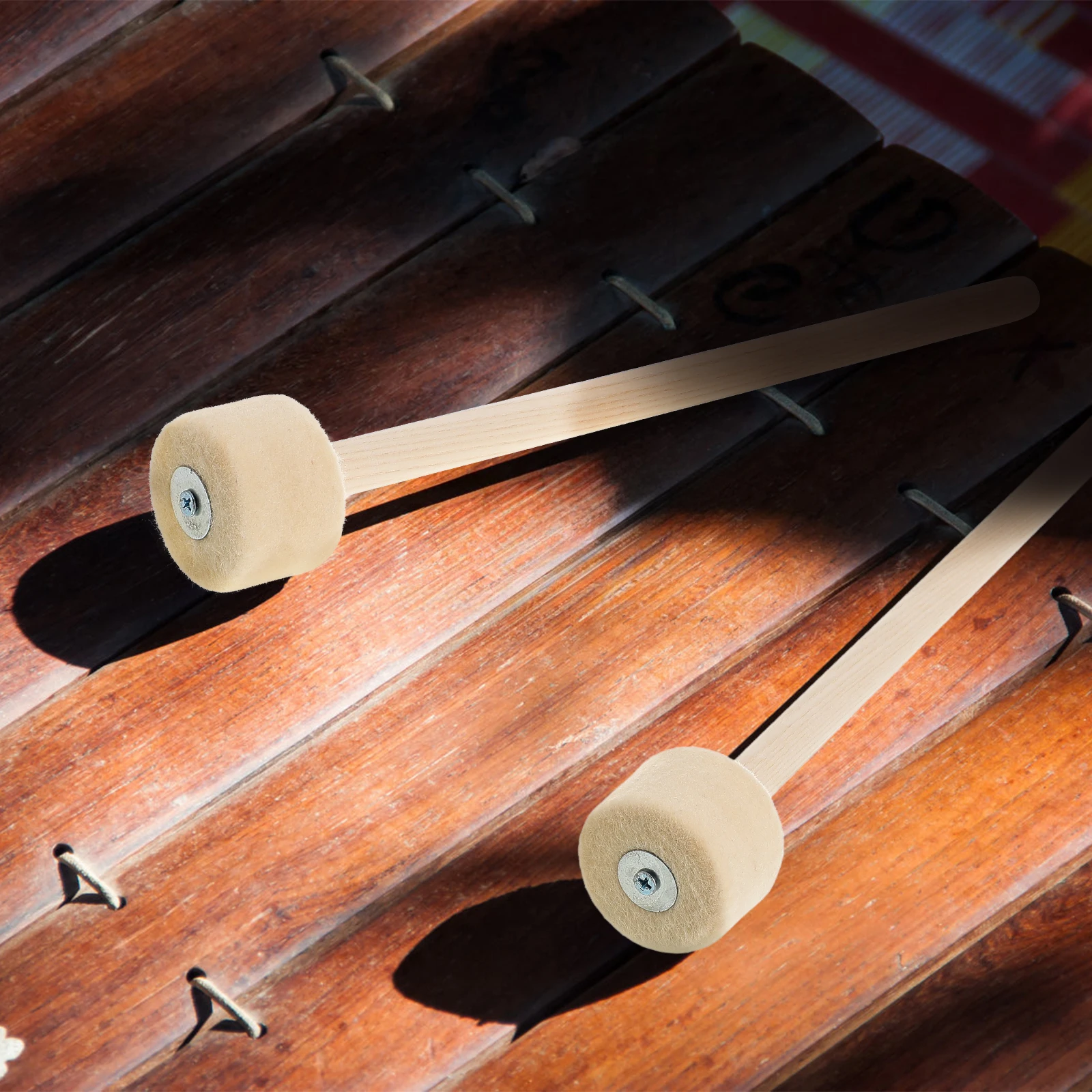 

6 pcs Wood Drumsticks Percussion Mallets Set Maple Accessories Yarn Bass Timpani Bell Snare Practice Sticks Durable Instruments