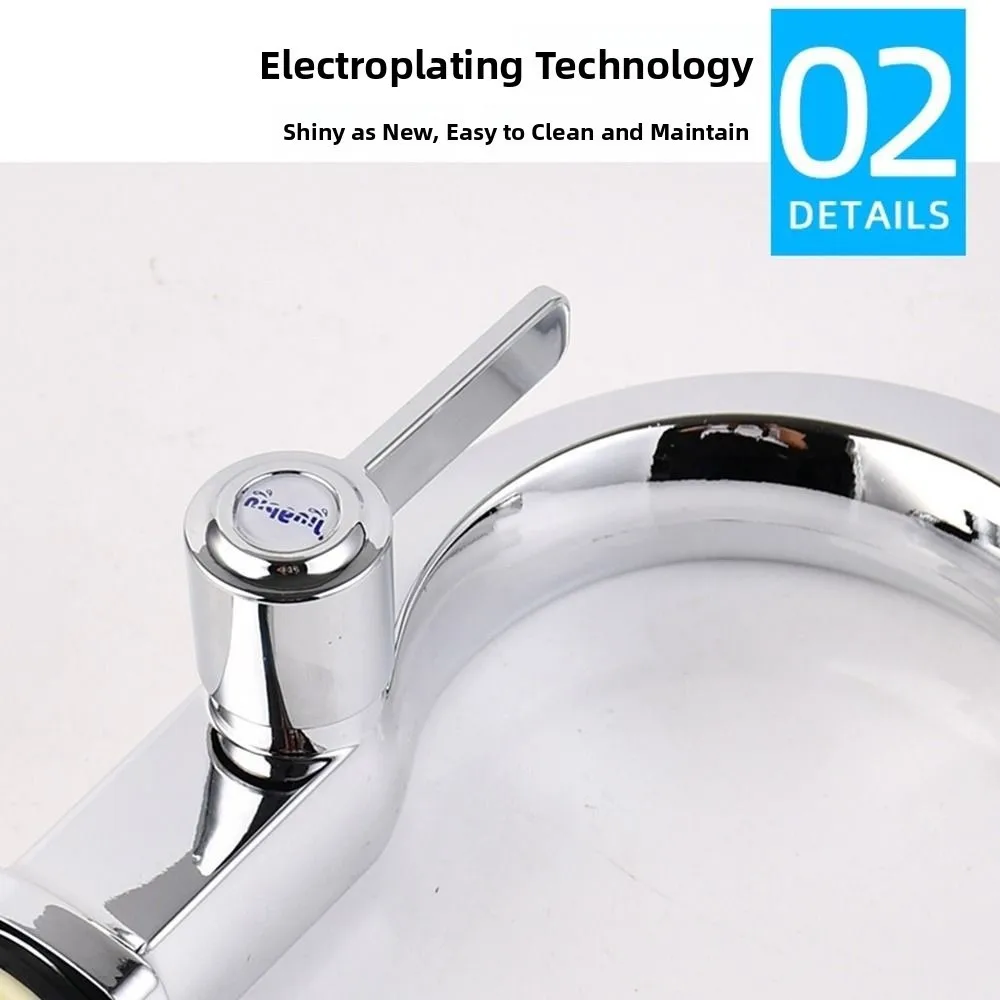 

Одиночный смеситель для раковины для холодной ванной комнаты, многофункциональный антикоррозийный смеситель с одним рычагом и отверстием, безопасный светильник, роскошный