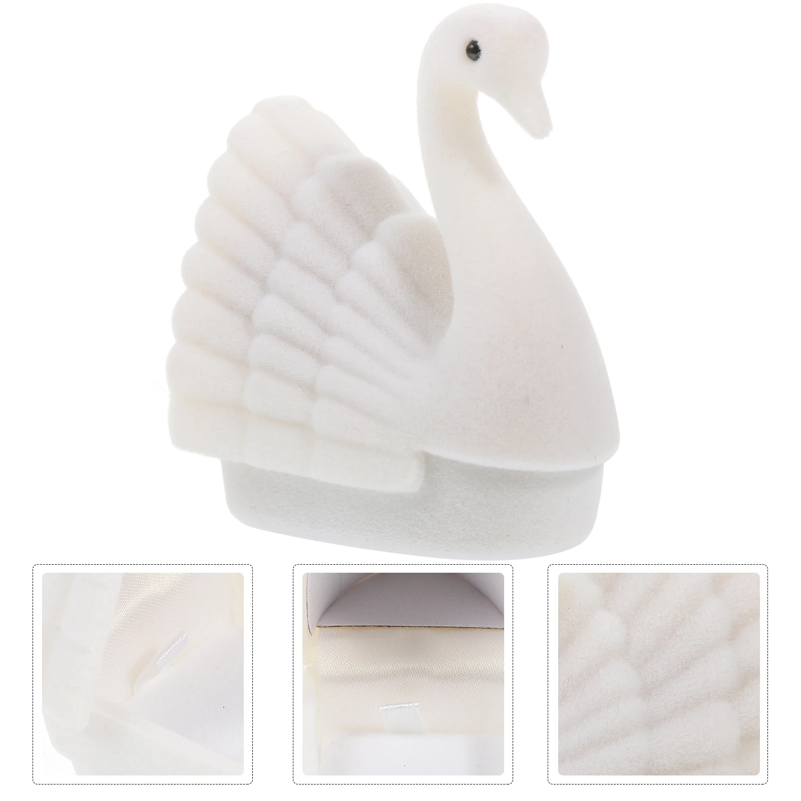 

Elegant Swan Jewelry Gift Box Flocking Material Ring Boxes For Wedding Anniversaries Valentines Day Engagement Gift Boxes With
