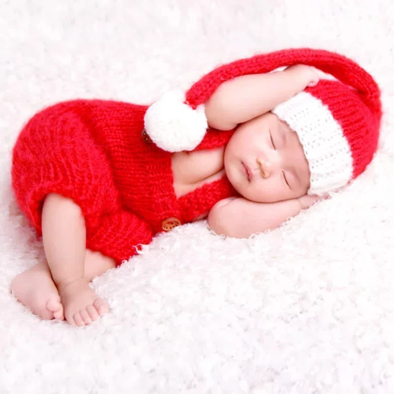 2024 NEW Newborn Photography Yarn, Mohair Weaving Clothes Baby Photography Clothes Christmas Style Newborn Photography Outfit