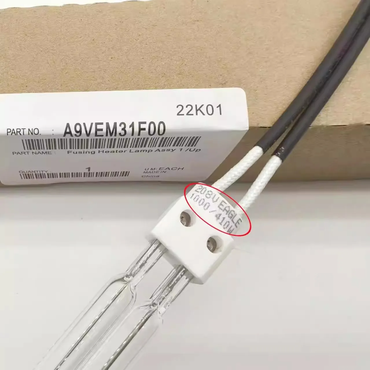 A9VEM31F00 Original New Fusing Heater Lamp Assy 1 /Up for Konica Minolta C3070 C3080 C4065 C4080