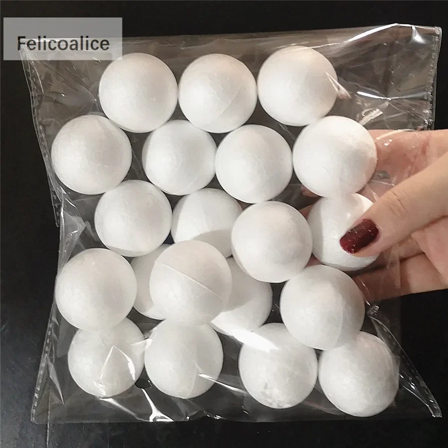 

10/50/100pcs White Wedding Decoration Modeling Craft Solid Polystyrene Foam Balls Round Spheres DIY Stuff (Solid 5/4/3/2cm)