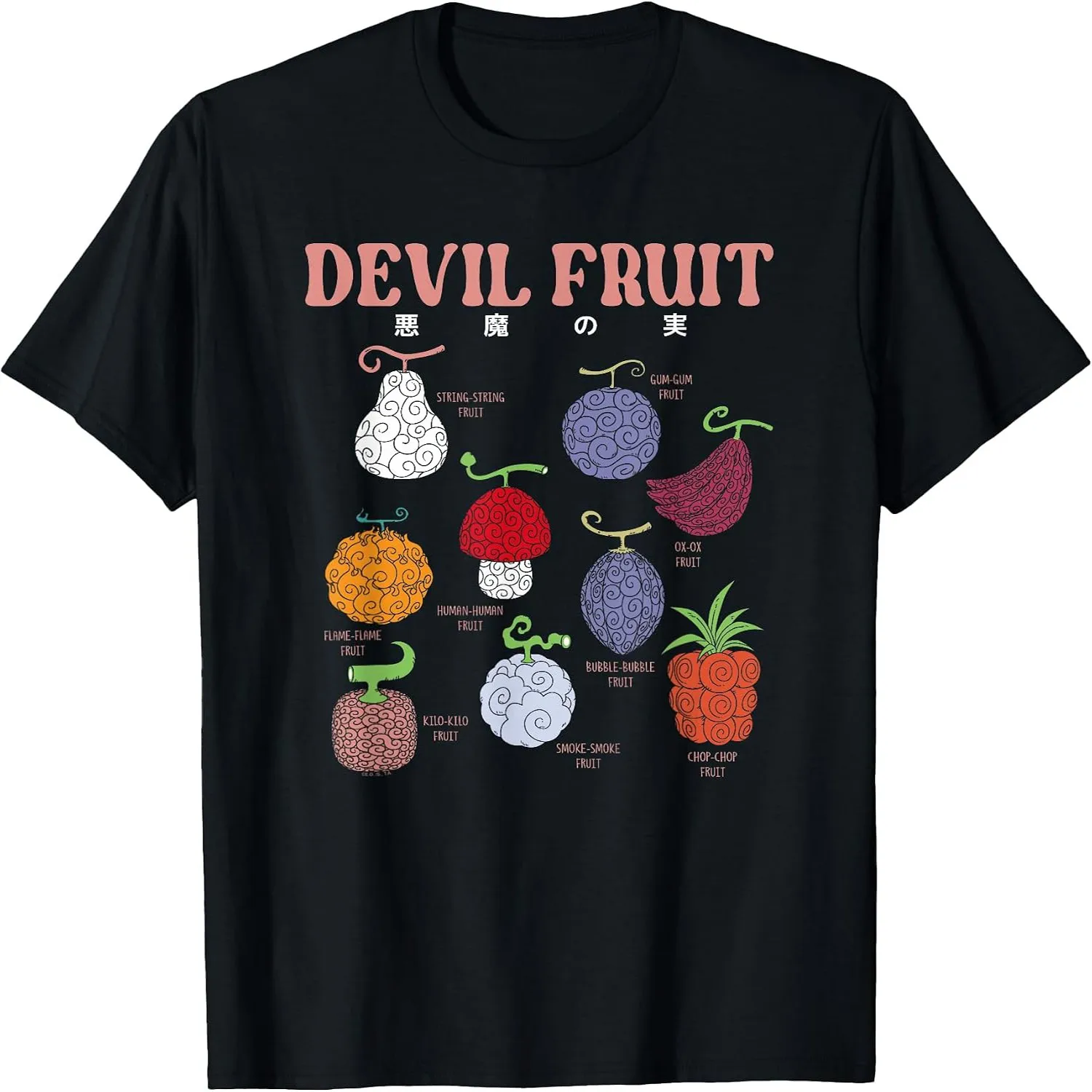 Devil Fruit Collection Anime Manga Fan Graphic T-Shirt