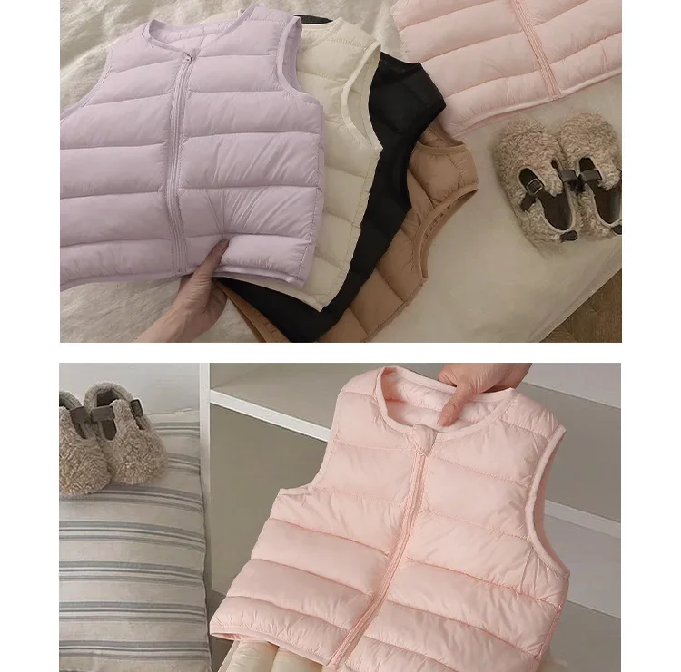 Leichte Baumwollweste für Babys, Herbst- und Wintermodell, warmes, ärmelloses Oberteil für Mädchen und Jungen, Freizeitweste für Kinder, ärmelloses, gefüttertes Innenfutter. – Detail 10