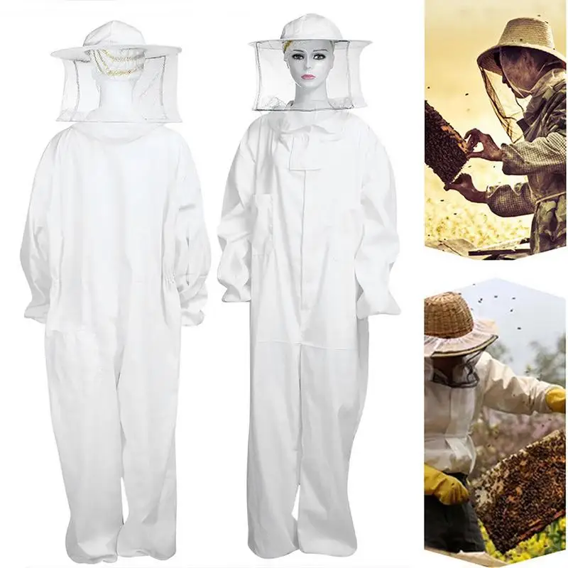 

Beekeeping Suit Full Body Beekeeping Clothes Professional Beekeeper Protection With Round Veil Beekeeper Outfit Jacket Equipment