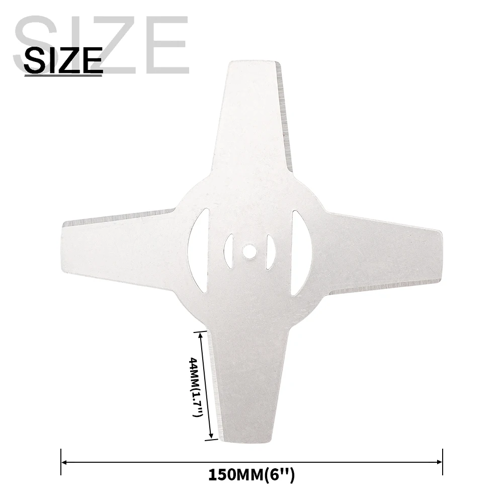 150mm Metal Brush Cutter Head Blades 4T for Grass String Trimmer Electric Lawn Mower Parts Tool Accessories