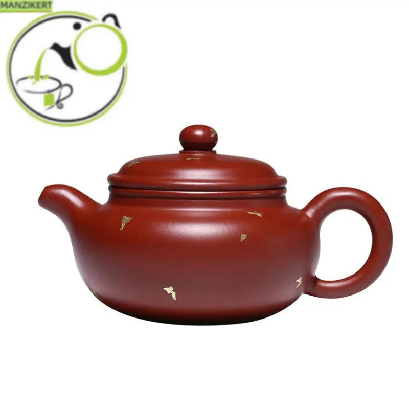 

180ml Yixing Purple Clay Teapots Famous Artists Handmade Antique Tea Pot Raw Ore Dahongpao Zhu Mud Kettle Chinese Zisha Tea Set