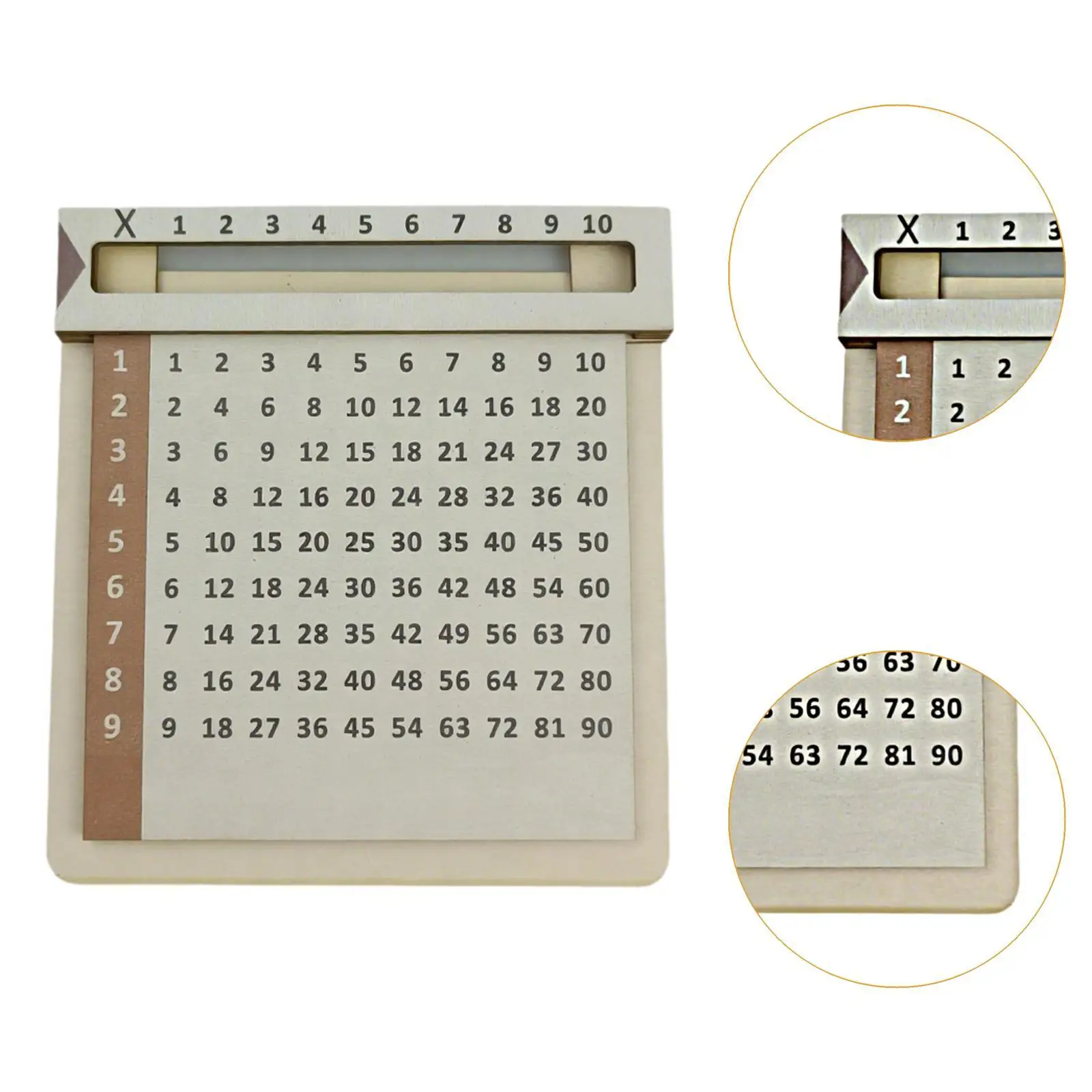 Wooden Slidable Multiplication Tables Learn Educational Toys Homeschooling Compact Portable Math Counting Board for 3+ Kids