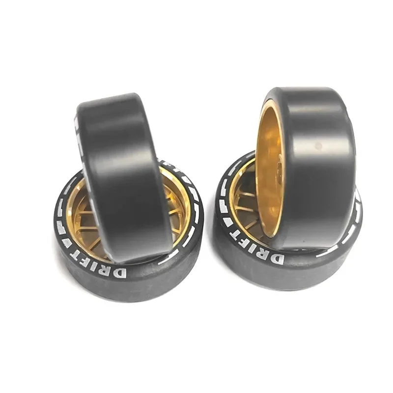 4pcs/set alloy rc wheel rim+ drift tire for 1/28 Wltoys K969 K989 P929 kyosho rally model car upgraded part