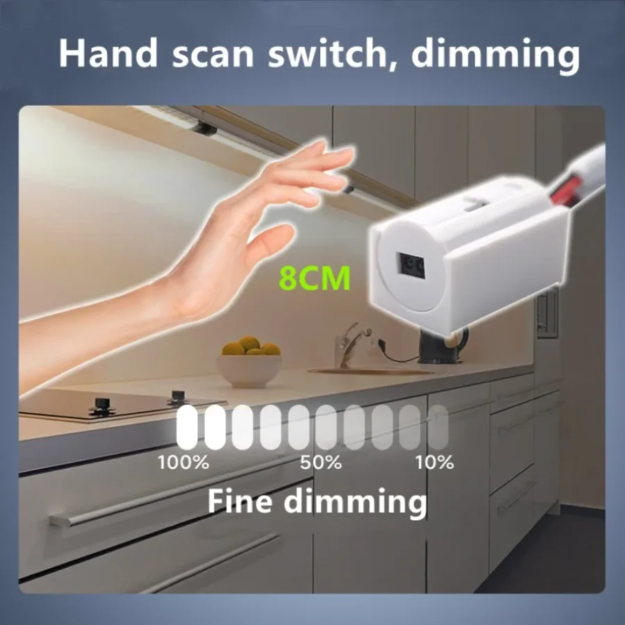 100-0% Infinite Dimming Hand Sweep Motion Sensor Switch DC 5V 12V 24V Home Lighting Accessory Light Strip Bulb Control Dimming