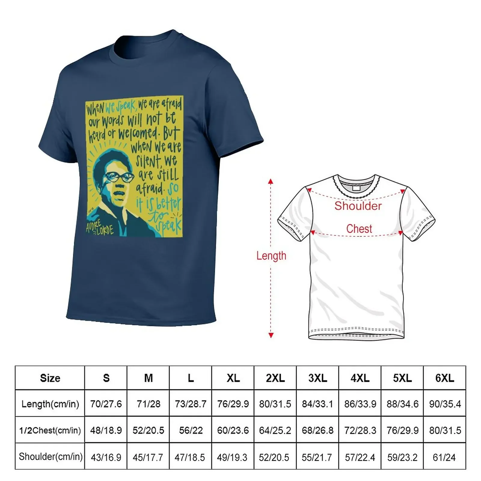 Audre Lorde. T-Shirt cute tops blanks mens graphic t-shirts